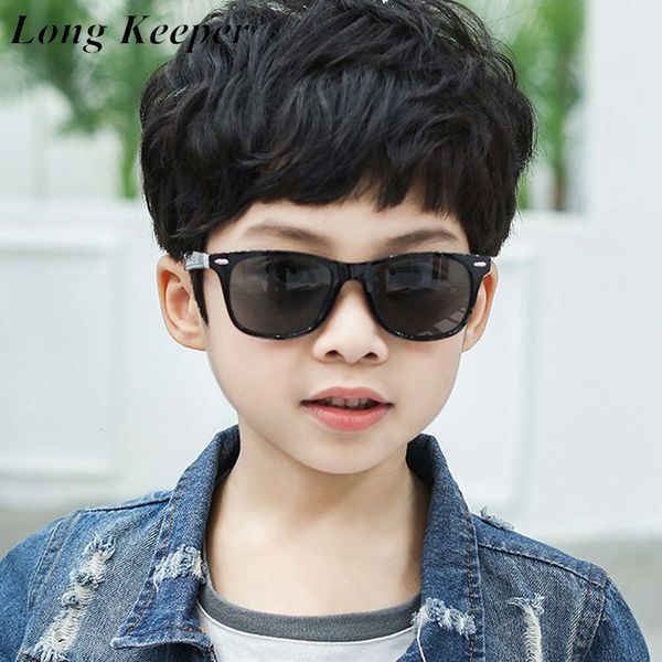 

2020 kids sound nozzle square girls cool colorful coating lens sunglasses children fashion mirror eyewear uv400 gafas, Black