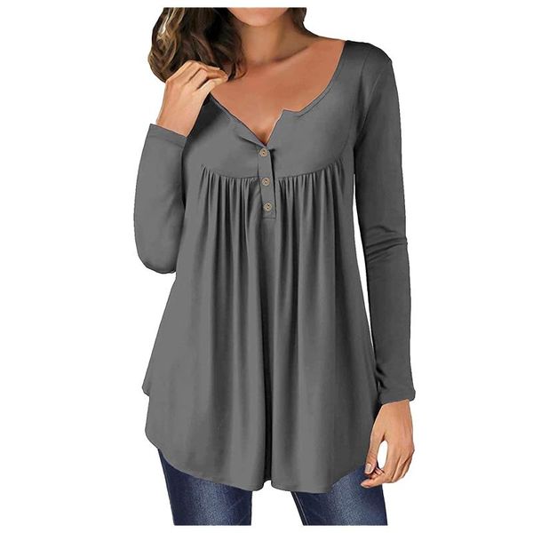 

women's blouses & shirts 40# plus size solid color women v neck short sleeve pleated button casual tunic summer, White