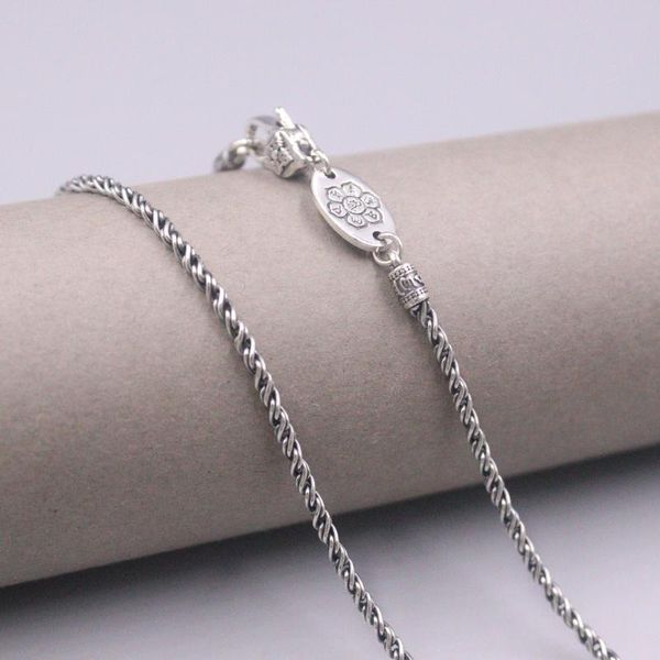 

chains 925 real silver necklace men's domineering retro chain 2mmtwist rope jewelry boyfriend gift