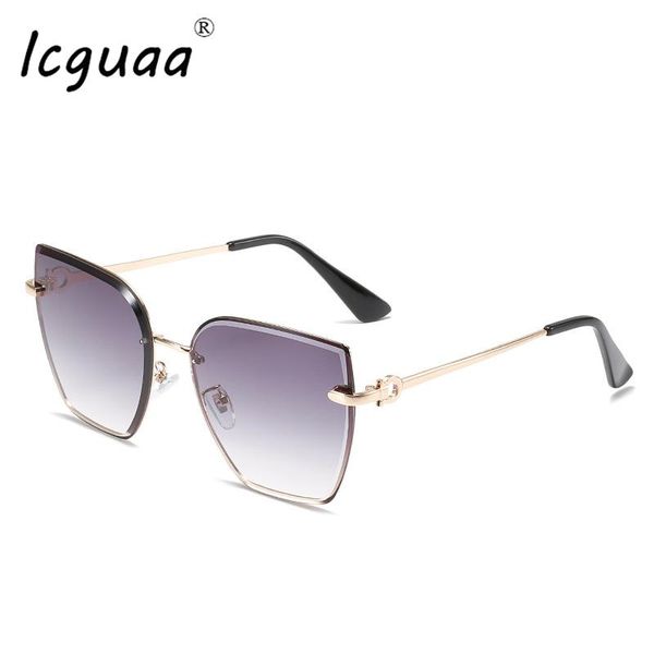 

outdoor eyewear icguaa rimless square sunglasses metal cat eye wear glasses brand for women Ã³culos de menina masculino sol