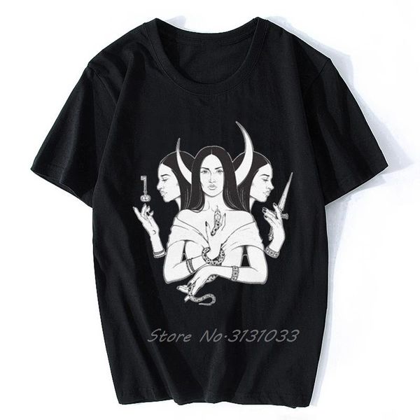 

men's t-shirts triple r hecate t shirt. wicca spirit witchcraft ritual mythology moon, White;black