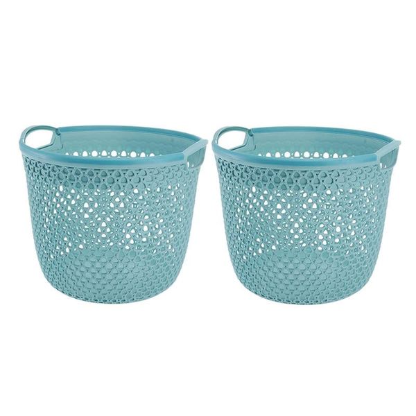 

2pcs large pp weaving rattan basket multifunctional shower storage with handle laundry & organization
