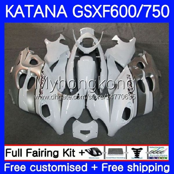 Белый серебряный комплект для тела для Suzuki Katana GSXF750 GSXF 600 750 CC GSX600F 03 04 05 06 07 18NO.35 600CC GSX750F GSXF-750 GSXF600 750CC 2003 2003 2005 2006 2007 OEM обтекает