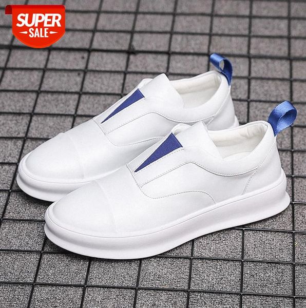 

shoes men's low-korean style sneakers one-foot loafers new white #wj99