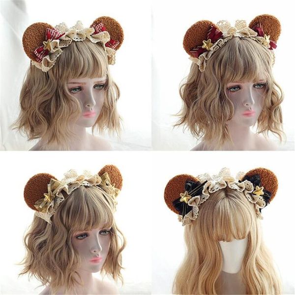 

other event & party supplies kawaii lolita dessert chocolate bear ears bow hair band accessories cosplay kc headband hoop d788