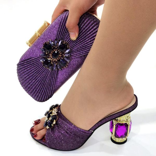 

dress shoes olomm fashion shoe and matching bag for nigeria party italian high heels autumn slipper wedding african women 19-9, Black