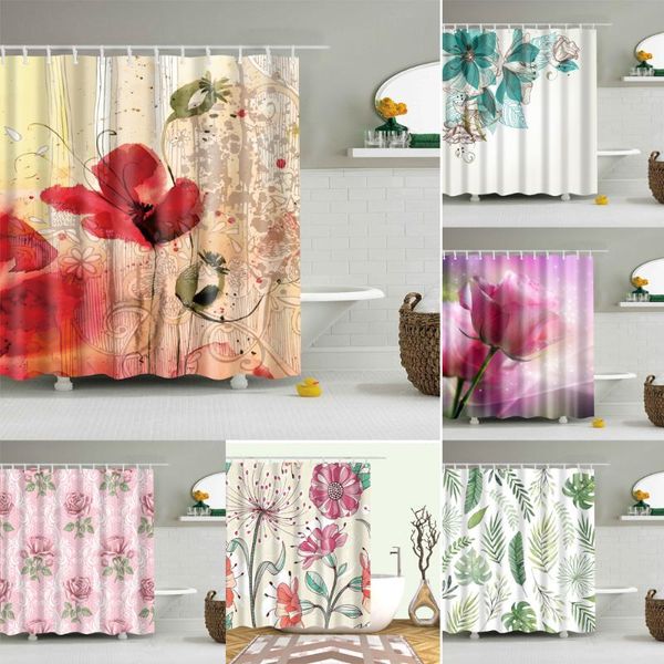 

shower curtains flower floral sunflower rose dandelion print bathroom curtain home decor waterproof bathtub