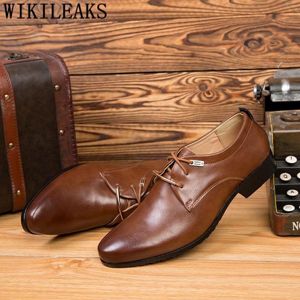 

dress shoes mens brown brand formal men leather italian classic office coiffeur zapatos de hombre erkek ayakkabi bona, Black