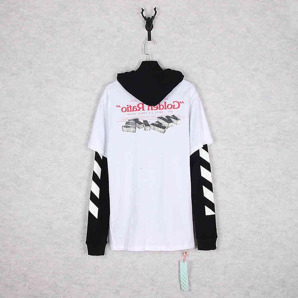 

autumn european off large new loose long sleeve fake two piece pullover, Black