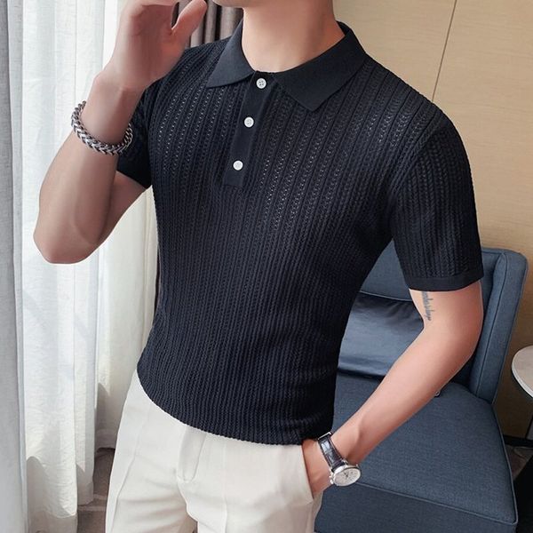 

pure color mesh men s street polo shirt, comfortable, classic fashion, daily travel, work party workout, White;black