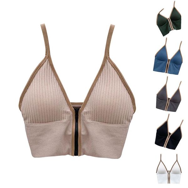 

women yoga striped crop slim fit strap tanke built in bra off shoulder sleeveless versatile camisole outfit