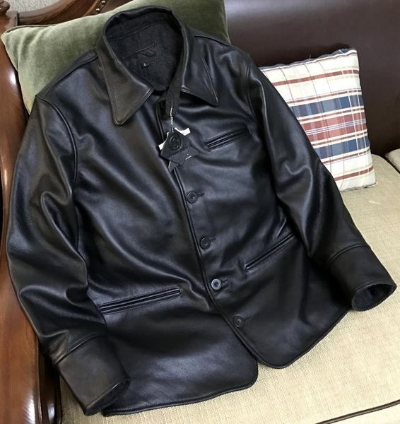 

men's leather & faux affordable version of the re-engraving brake full-grain cashmere lining genuine clothes male, Black