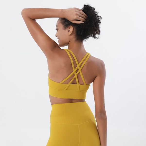 

yoga outfit women sports bra crop super soft fabric wider straps gym solid color sport wear outdoor active bras