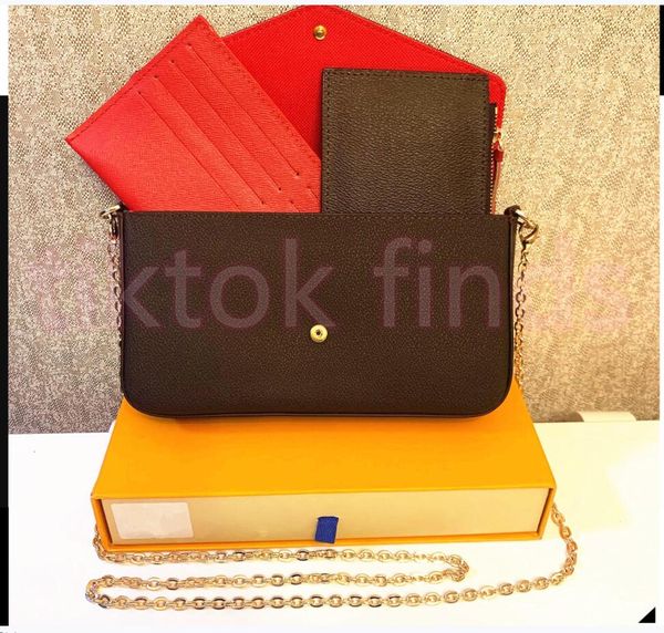 

3 pcs/set favorite multi pochette accessories women bags crossbody purse messenger womenbags handbags flowers designer shoulder lady leather