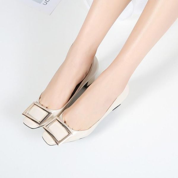 

dress shoes big size9  11 12 13 ladies high heels women woman pumps square-headed metal button decorated rough-heeled single, Black