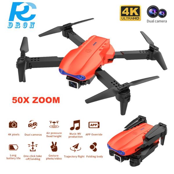 

2021 est mini drone k3 with dual camera hd 4k wifi fpv air pressure altitude hold foldable quadcopter toy pk e88 e58 drones