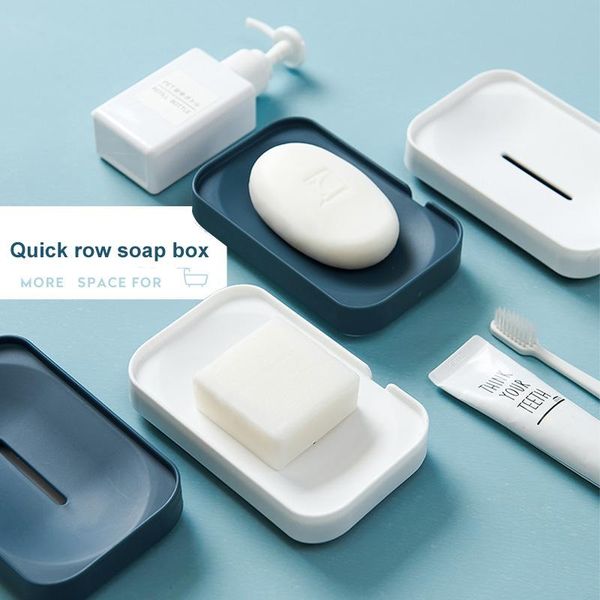 

soap holder bathroom storage box double simple keeps dry toilet punch-shelf dishes