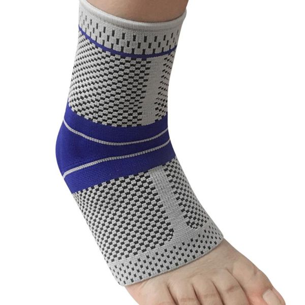 

ankle support 1pc high stretch fitness knitted pain relief shockproof sprain protection soft pressurized warm with silicone pads, Blue;black