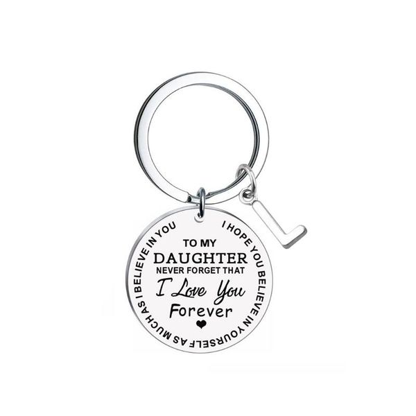 

key holder stainless steel keychain a-z 26 english letter gifts to my daughter pendant letters accessory hooks & rails