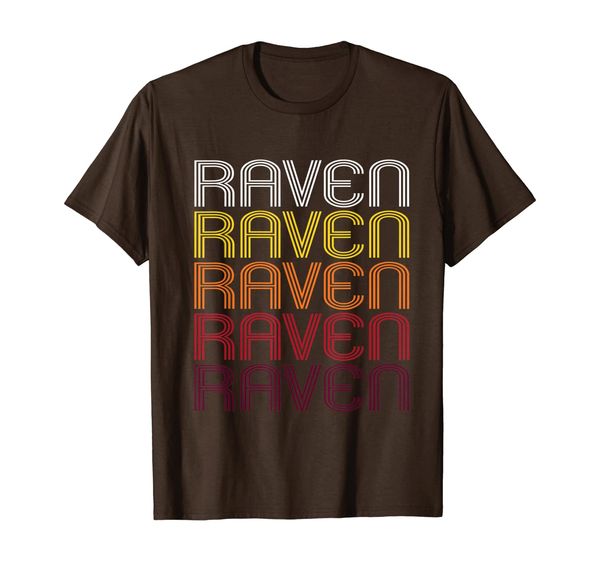 

raven retro wordmark pattern - vintage style t-shirt, White;black