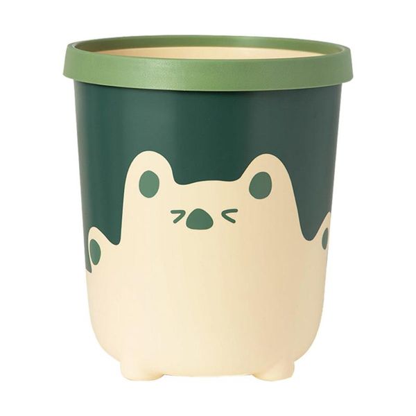 

waste bins 1pc household plastic trash can simple uncovered bin cartoon