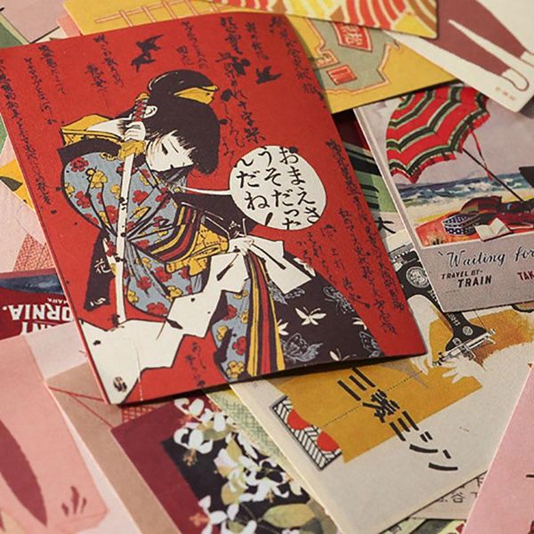 

retro style decorative painting diy hand account writable paper stationery decoration 20sheets/pack multi purpose gift wrap