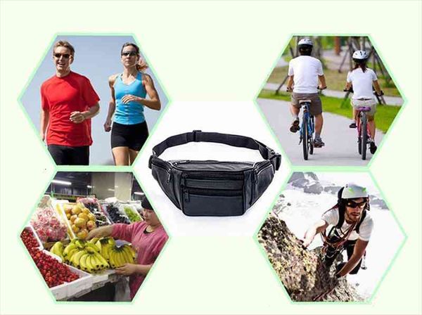 

mens pu black waist fanny bags leather messenger shoulder sling chest pack belt money travel hip pouch purse