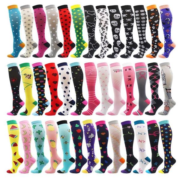 

sports socks sell multi styles compression women and men cycling running nursing hiking travel recovery varicose veins, Black