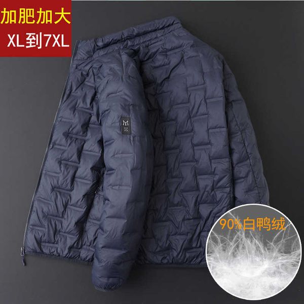 

large men's white duck down et, fat man, light and thin leisure short coat, Black