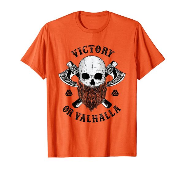 

viking shirts: victory or valhalla t-shirt, White;black