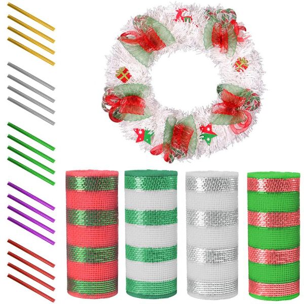 

christmas decorations grid ribbon tree present weeding wire edged