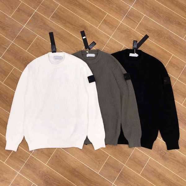 

men's sweaters designer stone hoodie man sweatshirts women sweatshir men sweater pullover island letter badge embroidery solid sweaters, White;black
