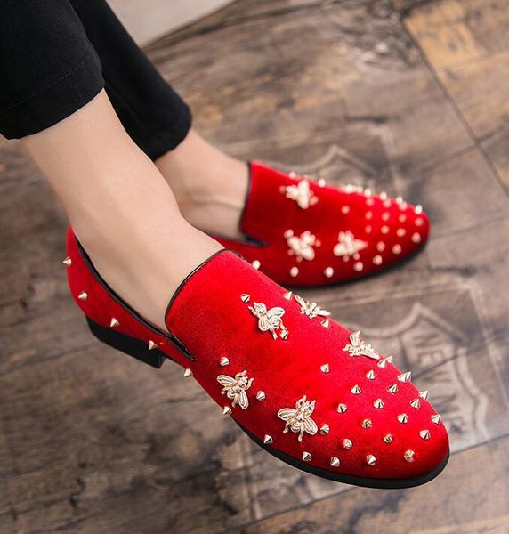 

dress shoes 2021 fashion gold and metal toe men velvet italian mens handmade loafers, Black