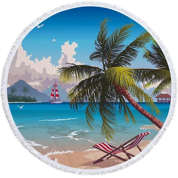 

towel seaside scenery coconut tree luxury beach sea towels bath mat
