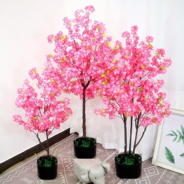 

height beautiful cherry blossom tree aritificial flower potting fake plant ornament for christmas wedding home decor decorative flowers & wr