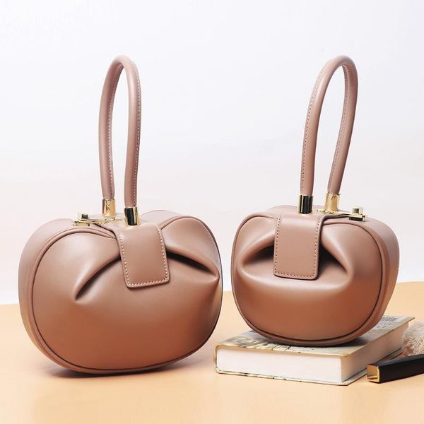 

female 2021 dumpling tote bag split leather lady handheld fashion cow women handbag totes