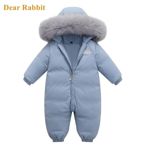

baby overalls down jacket boy jumpsuits toddler girl clothes snow suit winter coat thick infant overcoat kids clothing 211203, Blue;gray