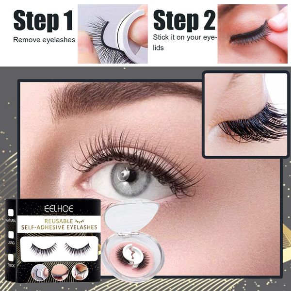 

makeup self-adhesive false eyelashes no residue on the skin 3d eyelash reusable natural long eyelash