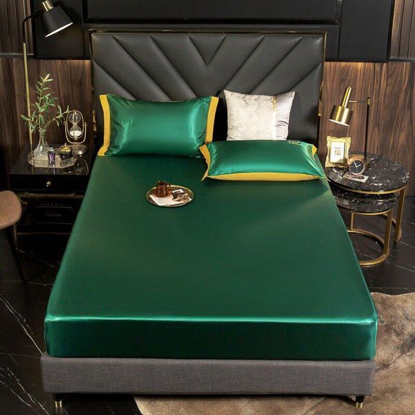 

sheets & sets cold feeling ice silk bed sheet bedding set with case linen single full queen king size quilt covers bedclothes