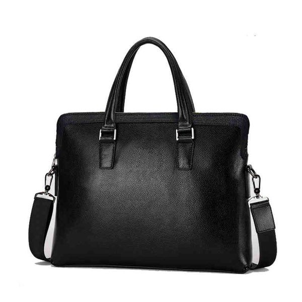

2021 leather men's briefcase leisure business handbag
