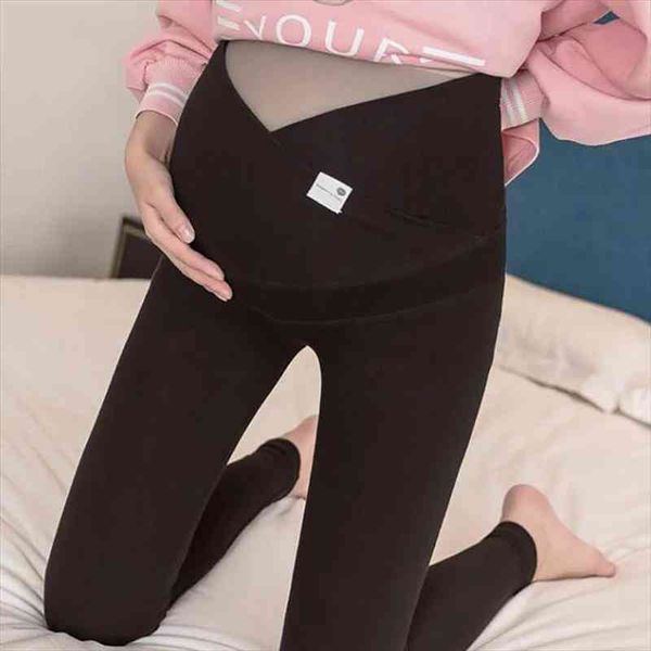 

maternity clothes autumn pregnancy ladies leggings v low waist belly cotton women legging casual skinny pants pregnant, Black