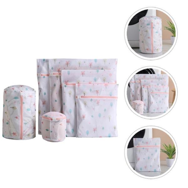 

set 6pcs household durable laundry bags fine mesh zipper underwear wash