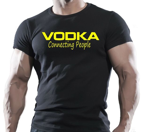 

new - vodka connecting people funny present t-shirt s-xxl, White;black