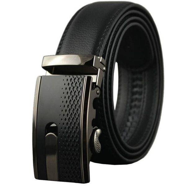 

men's genuine leather belts with automatic buckle fashion designer h brands business ratchet waist straps gift, Black;brown