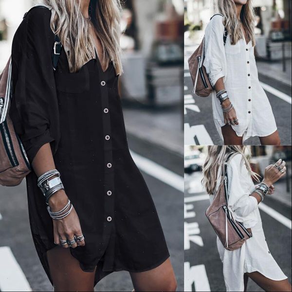 

summer cotton black white women blouses full sleeve long clothing