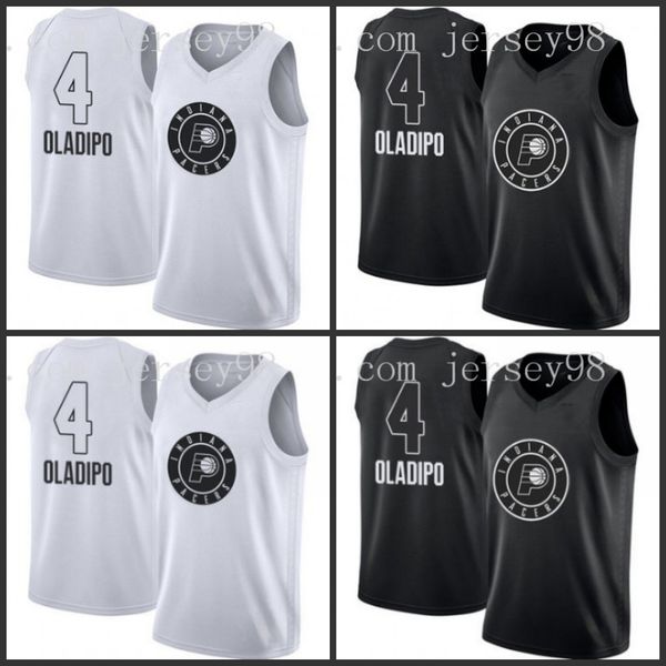 

pacers men #4 victor oladipo white jor dan men retro basketball jersey, Black