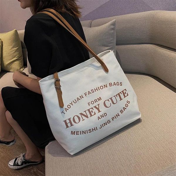 

evening bags south korea lazy style large capacity canvas bag female 2021 japanese shoulder ins handbag