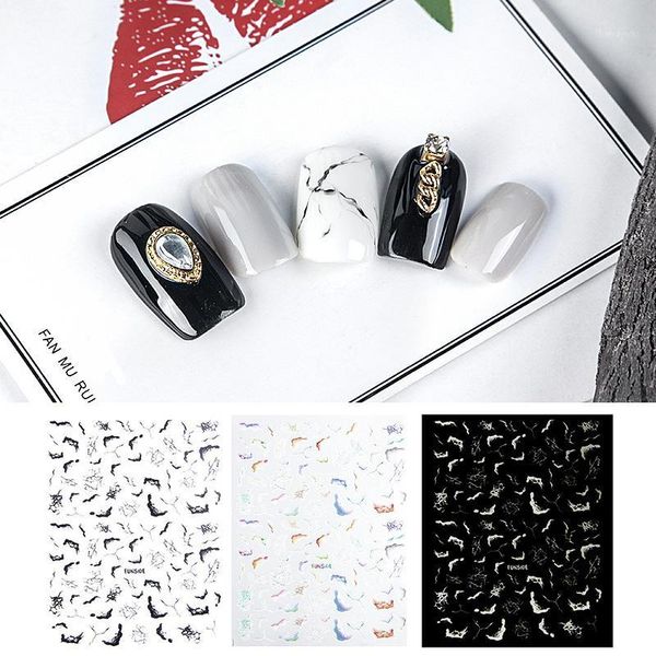 

fashion 1sheets 3d water decals nail art stickers diy colorful marbled line nails sticker decorations manicure z0851, Black
