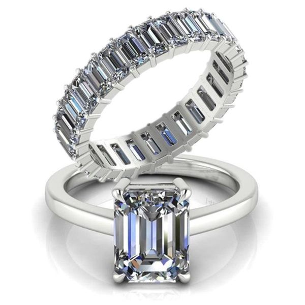 

cluster rings carofeez fashion simple vintage geometric white zircon set for women accessories jewlery anniversary party gift, Golden;silver
