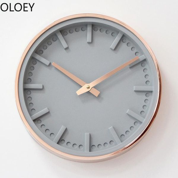 

wall clocks rose gold 3d clock large silent living room bedroom modern design plastic simpe home decor gift idea
